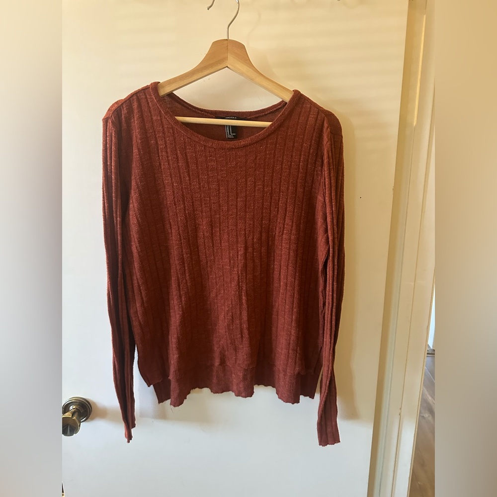 Forever 21 Rust Ribbed Sweatshirt